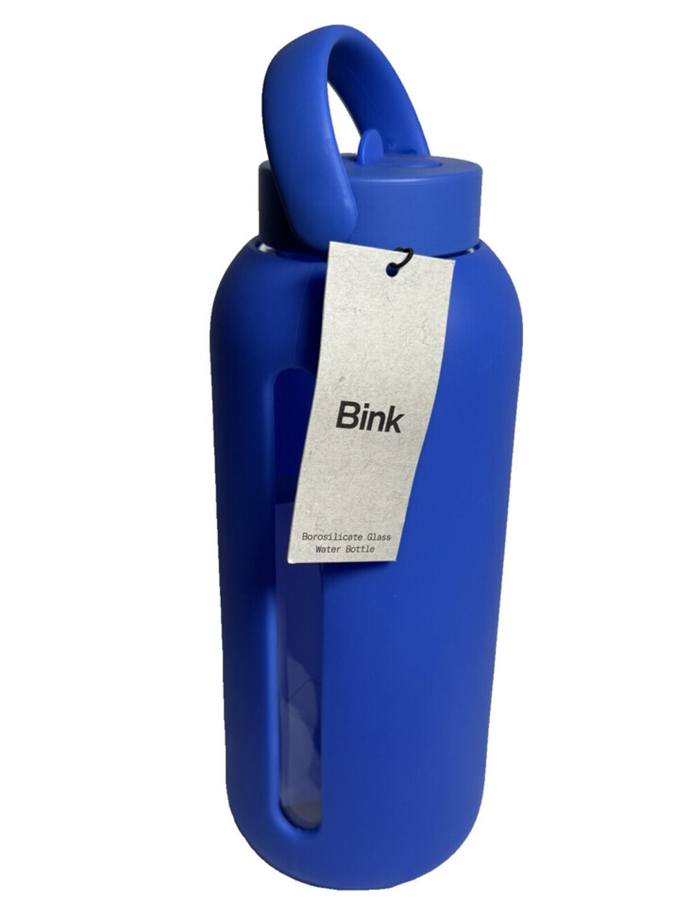 Bink 36 oz Big Water Bottle Flip Cap Lid w/straw Cobalt Blue Borosilicate Glass